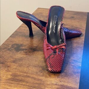 Charles David Red Snake Pattern Heels